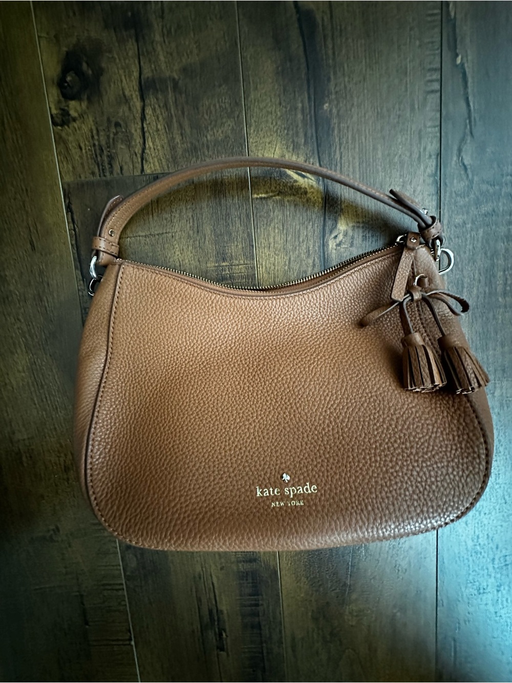 Kate Spade Brown Pebbled Leather Shoulder Bag & Matching Wallet Set - Picture 3 of 14